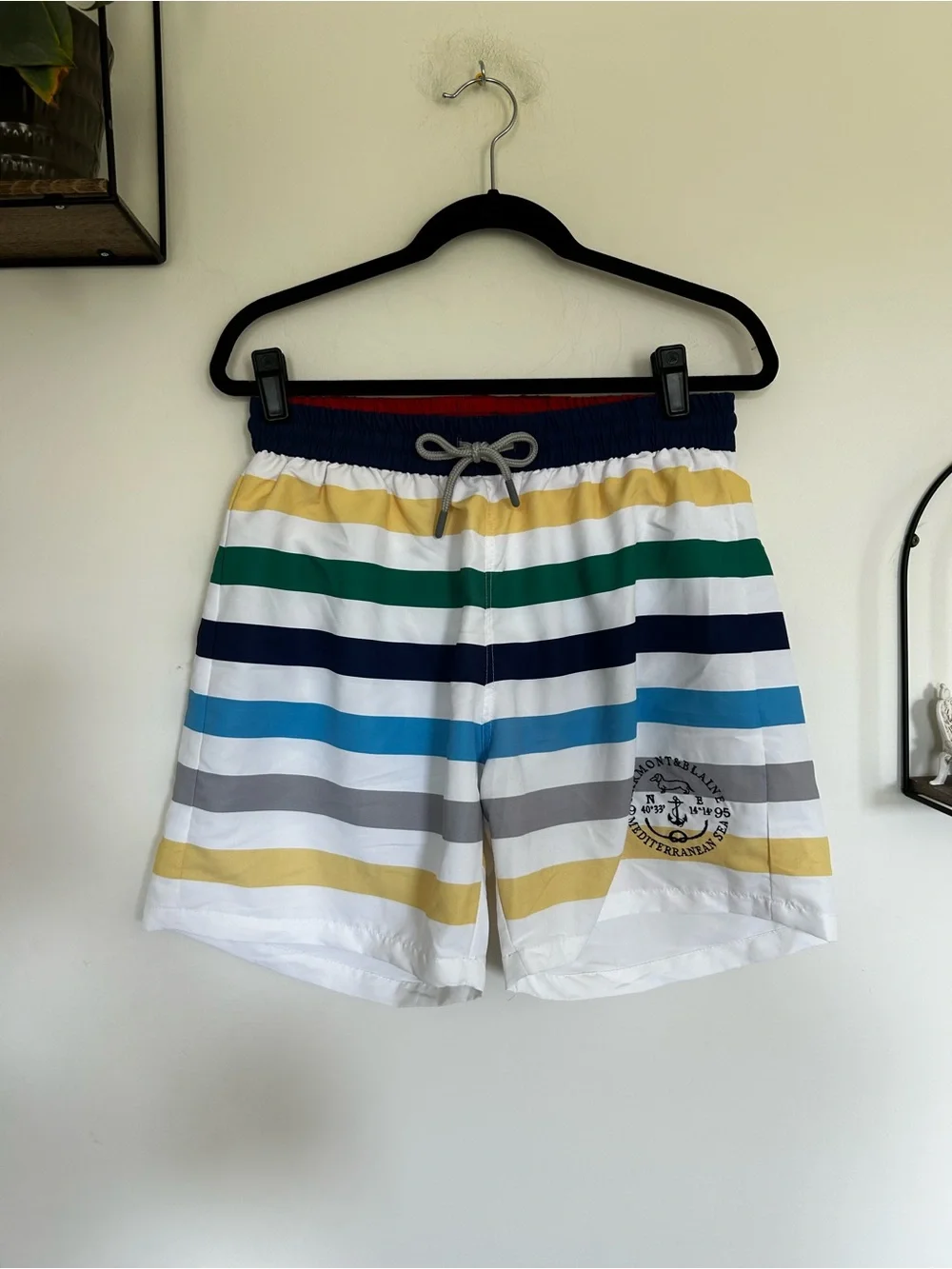 NWT Hatmont & Blaine Striped Mesh Lined Swim Trunks Size XL